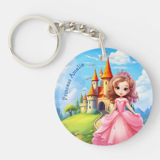 Porte-clés La mignonne princesse dans un château de conte de (Devant)
