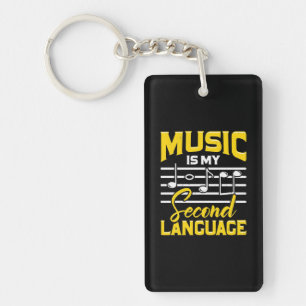 Porte-clés La musique enseignante est ma langue seconde