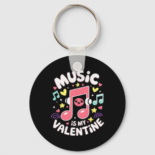 Porte-clés La musique est ma Saint-Valentin Kawaii Note De Mu