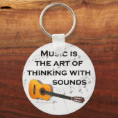 Porte-clés La musique pense avec son guitare (Recto)