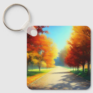 Porte-clés La nature Les arbres d'automne dans la forêt