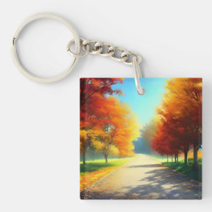 Porte-clés La nature Les arbres d'automne dans la forêt