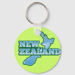 Porte-clés La NOUVELLE ZÉLANDE avec une carte