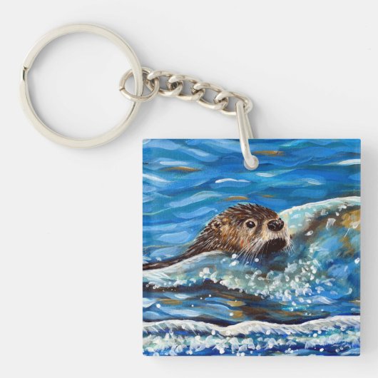 Porte-clés La Otter dans la peinture de la mer (Devant)