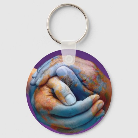 Porte-clés La paix mondiale entre mes mains (Recto)