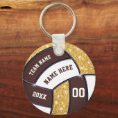 Porte-clés La partie de volley-ball Brown, Gold et White (Recto)