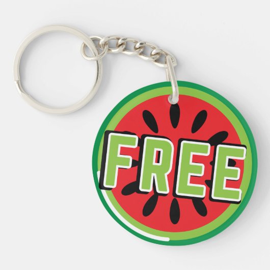 Porte-clés La pastèque Palestine libre - Liberté pour les Pal (Devant)