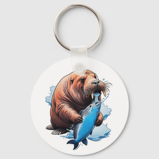 Porte-clés La Pêche Au Walrus Dans La Mer (Recto)