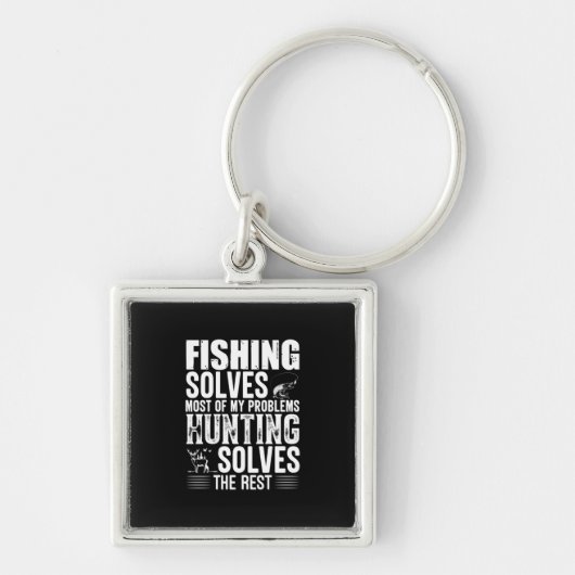 Porte-clés La Pêche Fisher Résout La Plupart De Mes Problèmes (Devant)