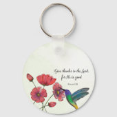 Porte-clés La pensée religieuse de vous Fleurs avec Colibri (Recto)