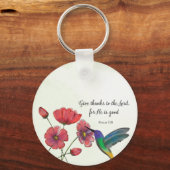 Porte-clés La pensée religieuse de vous Fleurs avec Colibri (Recto)