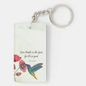 Porte-clés La pensée religieuse de vous Fleurs avec Colibri (Dos)