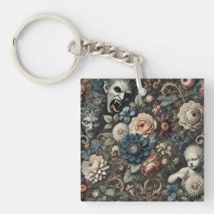 Porte-clés La pépinière tombée - Design floral gothique