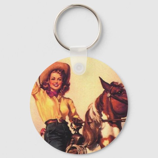 Porte-clés La petite fille sur son cheval (Recto)