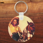 Porte-clés La petite fille sur son cheval (Recto)
