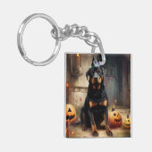 Porte-clés La peur de l'Halloween Citrouille de Rottweiler (Devant gauche)