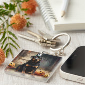 Porte-clés La peur de l'Halloween Citrouille de Rottweiler (Devant Droit)