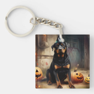 Porte-clés La peur de l'Halloween Citrouille de Rottweiler