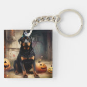 Porte-clés La peur de l'Halloween Citrouille de Rottweiler (Dos)