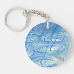 Porte-clés La pluie - pastel à l'huile - porte - clé