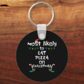 Porte-clés La plupart aiment manger Pizza Noël Noël Noël Noël (Recto)