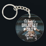 Porte-clés La plus grande photo papa du monde Fête du Père<br><div class="desc">Photo du meilleur papa du monde Porte - clé de la fête du Père</div>