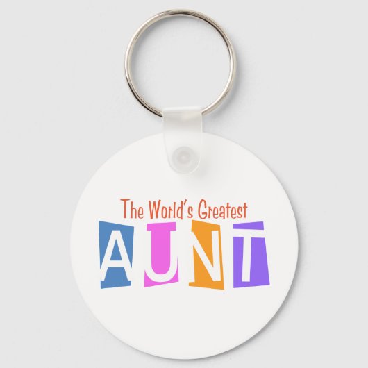 Porte-clés La plus grande tante du monde rétro (Recto)