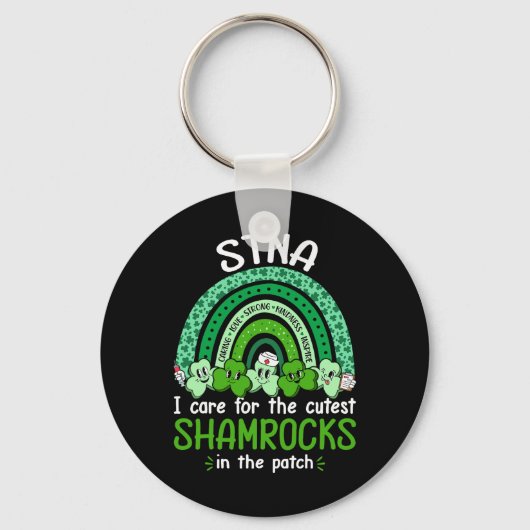 Porte-clés La plus mignonne infirmière trèfles St Patrick fem (Recto)