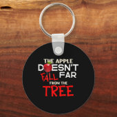 Porte-clés La pomme ne tombe pas loin de l'arbre Apple Pic (Recto)