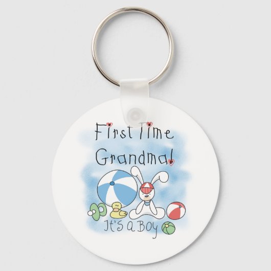 Porte-clés La première fois grand-mère bébé garçon (Recto)