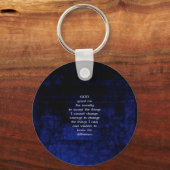 Porte-clés La Prière Sérénité Avec Arrière - plan Bleu (Recto)