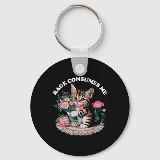 Porte-clés La rage de chat me consume (Recto)