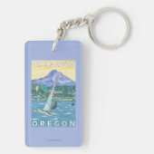 Porte-clés La rivière Hood, surfers d'ORWind et pensionnaires (Dos)