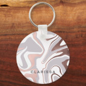 Porte-clés La rose doror marble look (Recto)