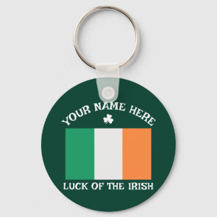 Porte-clés La Saint-Patrick Drapeau Irlande Nom Personnalisé