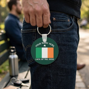 Porte-clés La Saint-Patrick Drapeau Irlande Nom Personnalisé