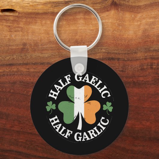 Porte-clés La Saint-Patrick mi-gaélique mi-ail (Recto)