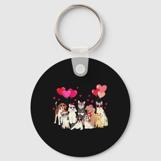 Porte-clés La Saint-Valentin de mes chiens  (Recto)