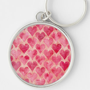 Porte-clés La Saint-Valentin, motif de coeur d'amour rose rou