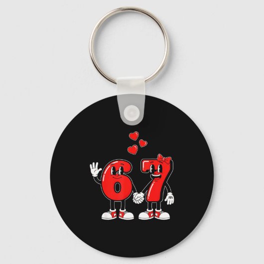 Porte-clés La Saint-Valentin Six Sept Cœurs 6 7 Meme Gen Alph (Recto)