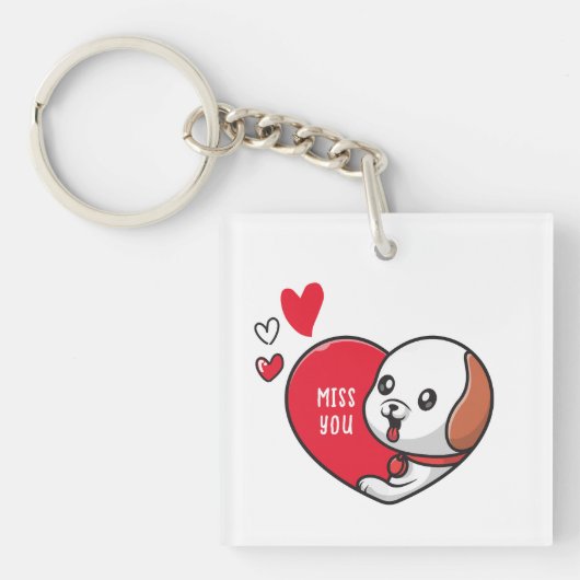Porte-clés La Saint-Valentin, Tu me manques (Devant)
