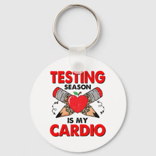 Porte-clés La saison de test de jour est mon Cardio Funny Tes