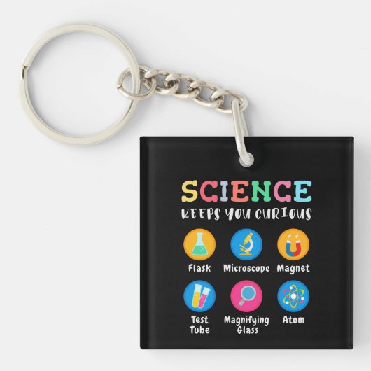 Porte-clés La science vous garde curieux (Devant)