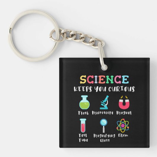 Porte-clés La science vous garde curieux (Devant)