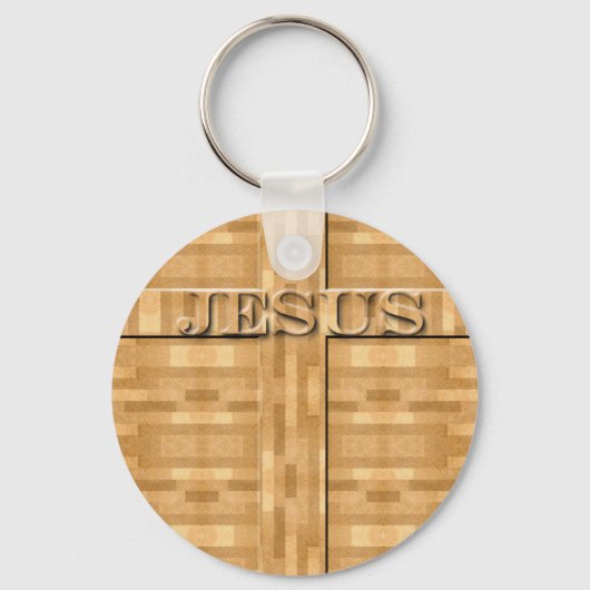 Porte-clés La sculpture sur bois de Jésus (Recto)
