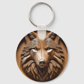 Porte-clés La sculpture sur bois de loup, (Recto)