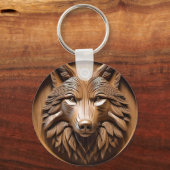 Porte-clés La sculpture sur bois de loup, (Recto)