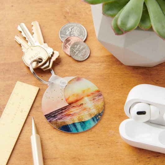 Porte-clés La série de plage à l'aquarelle Design 3 (Bureau)