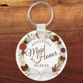 Porte-clés La servante d'honneur Rustic Fall Floral Wreath Ma (Recto)