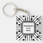 Porte-clés La technologie est ma muse (Devant)
